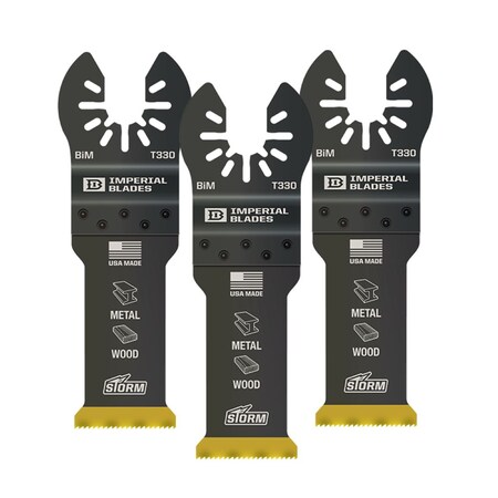 Imperial Blades One Fit™ 1-1/4" Multi-Material Storm Titanium Metal/Wood Blade 3PC IBOAT330-3